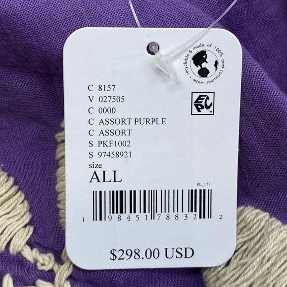 Mono New York Women's Ibiza Embroidered Kaftan Midi Dress One Size Assort Purple - Picture 2 of 8